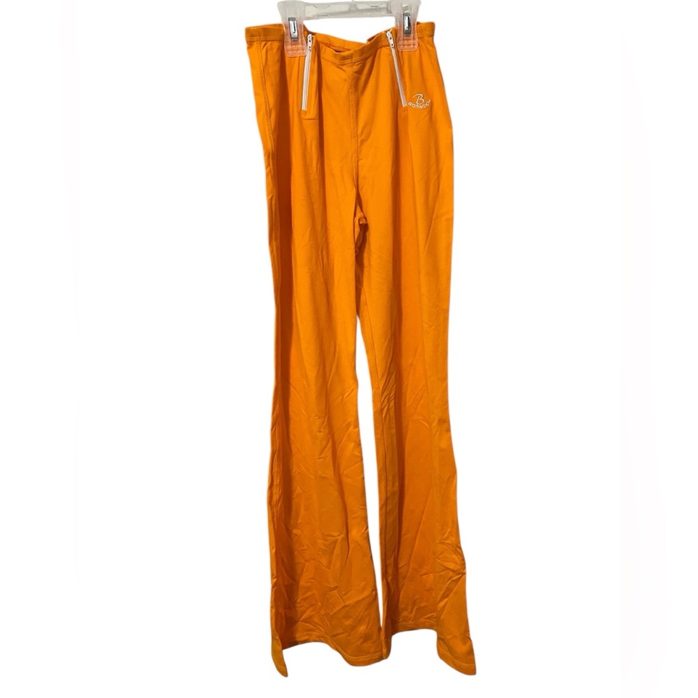 Orange & White Retro Flared Track Pants Zip Up Women’s Large Katy’s Borneo